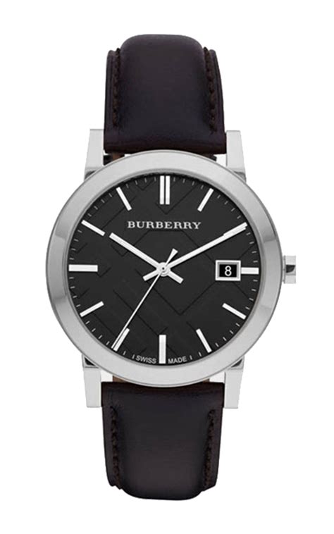 burberry bu9008|Burberry Watch, Men's Swiss Smooth Black Leather Strap 38mm .